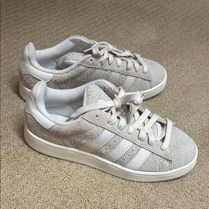 Adidas Cream Sneakers with Suede Finish, worn a couple of times